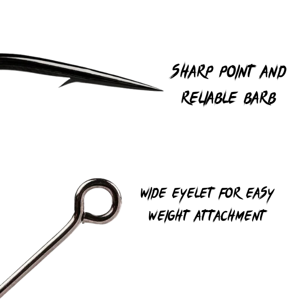 Crazy Fish Round Bend Hook Soft Bait Hook for Jig Fishing