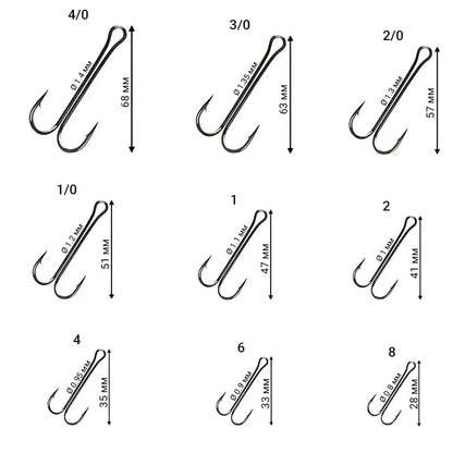 Crazy Fish Long Tail Double Hook For Big Soft Lures
